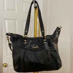 Black leather Coach Shoulder Bag